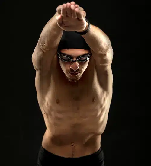 a man in a swimming position